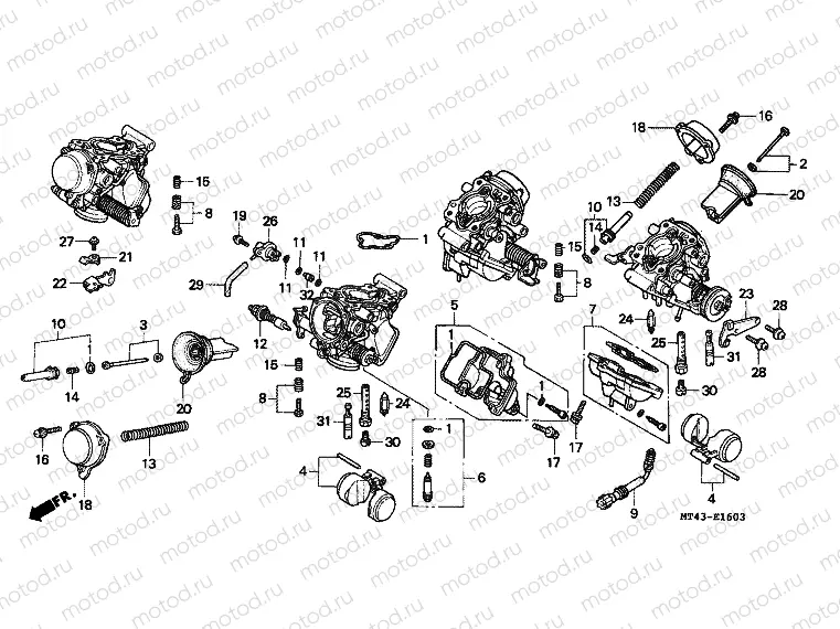 E-16-3 CARBURETOR (PARTS)