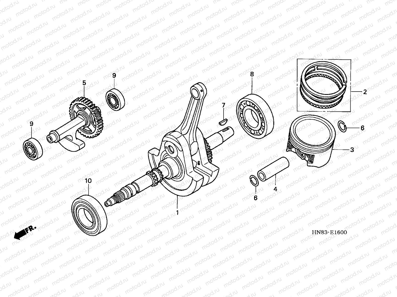 E-16 CRANK SHAFT/PISTON