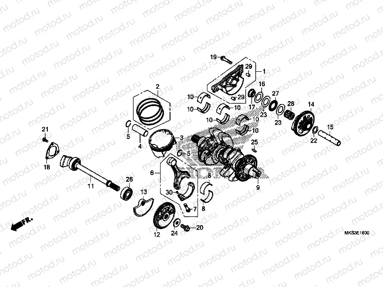 E-16 CRANKSHAFT & PISTON