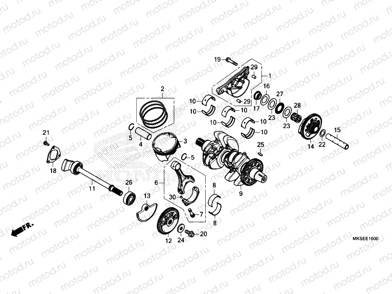 E-16 CRANKSHAFT & PISTON