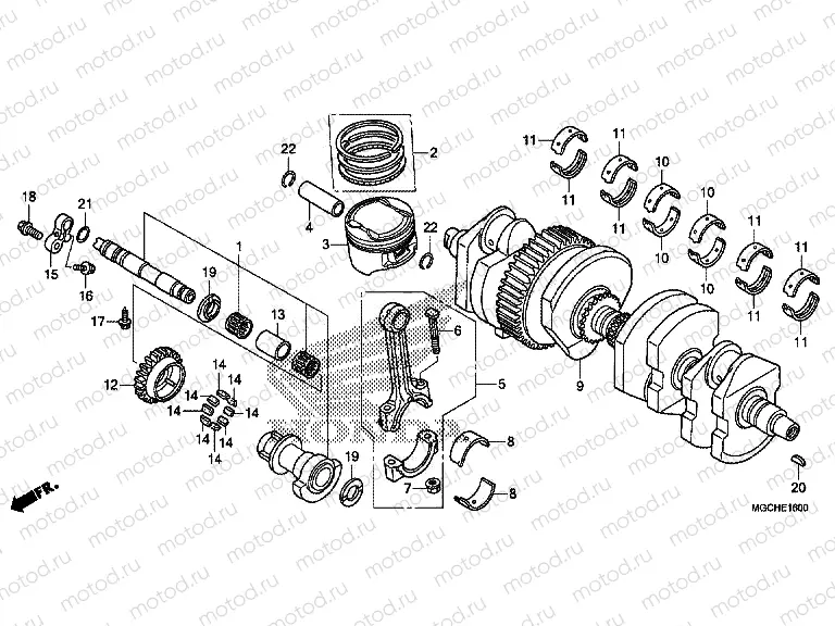 E-16 CRANKSHAFT / PISTON