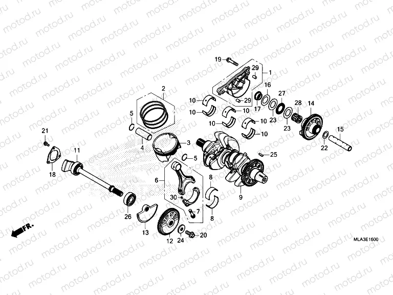 E-16 CRANKSHAFT & PISTON
