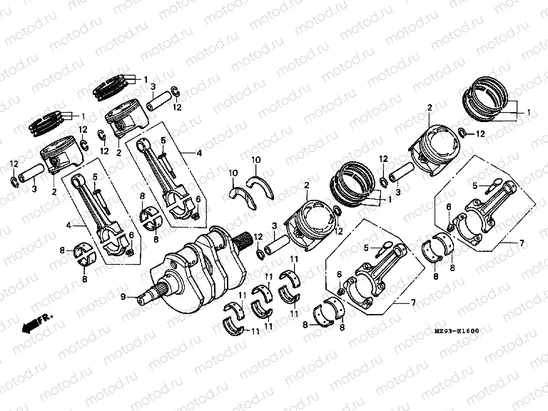 E-16 CRANKSHAFT / PISTON