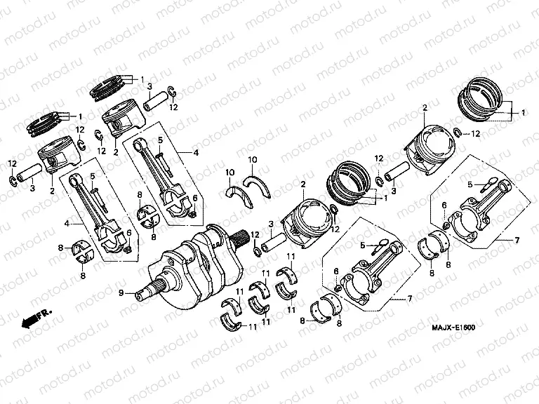 E-16 CRANKSHAFT / PISTON