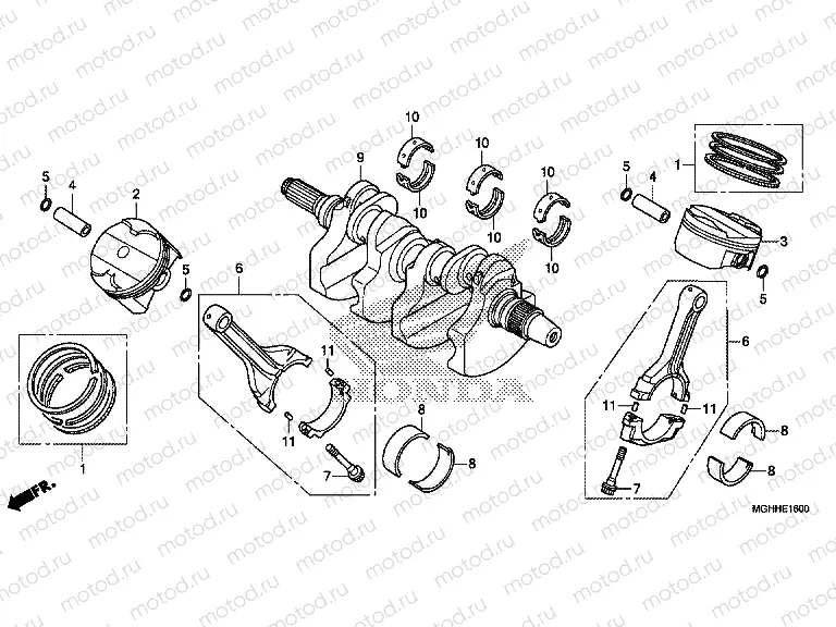 E-16 CRANKSHAFT / PISTON