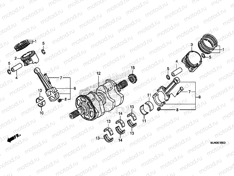 E-16 CRANKSHAFT / PISTON