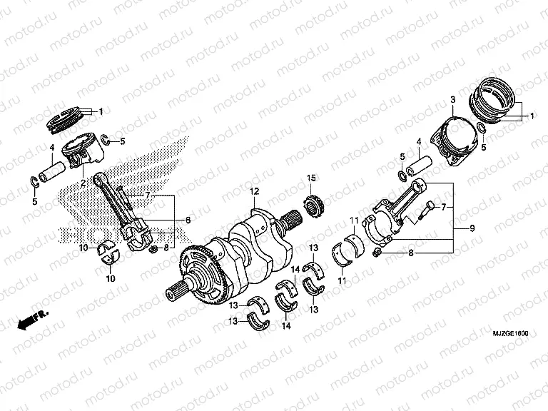 E-16 CRANKSHAFT / PISTON