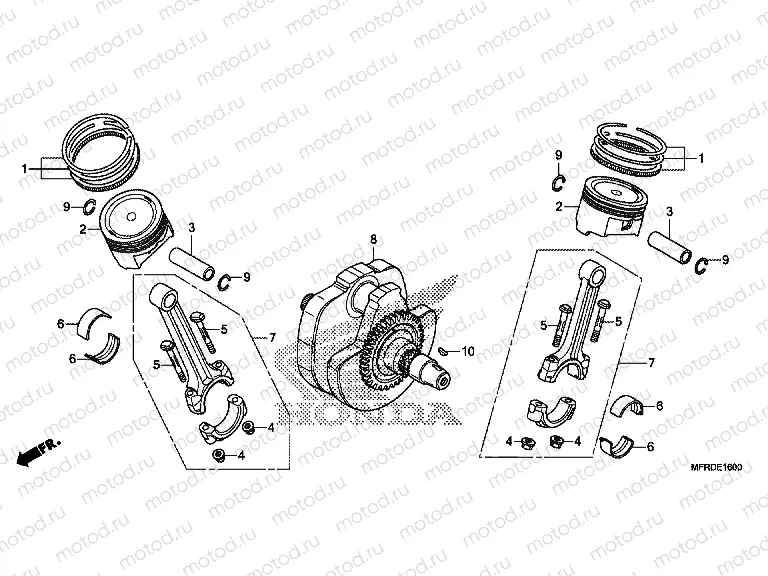 E-16 CRANKSHAFT / PISTON