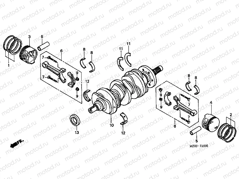 E-16 CRANKSHAFT / PISTON