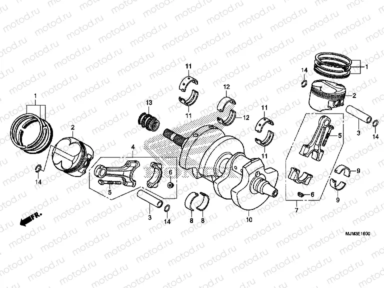 E-16 CRANKSHAFT / PISTON
