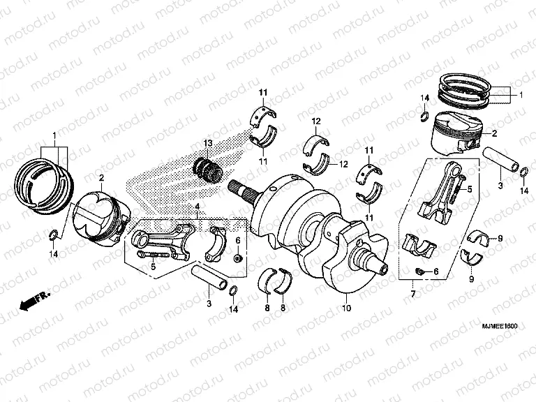 E-16 CRANKSHAFT / PISTON