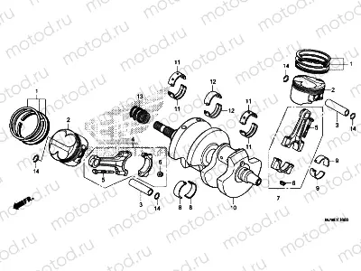E-16 CRANKSHAFT / PISTON