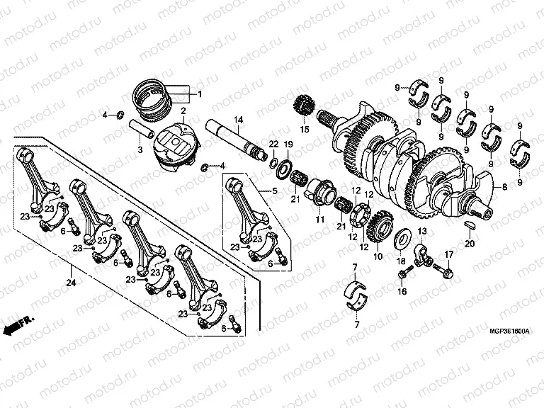 E-16 CRANKSHAFT / PISTON