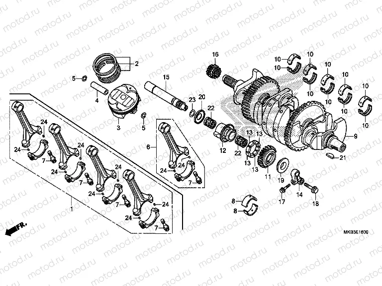 E-16 CRANKSHAFT / PISTON