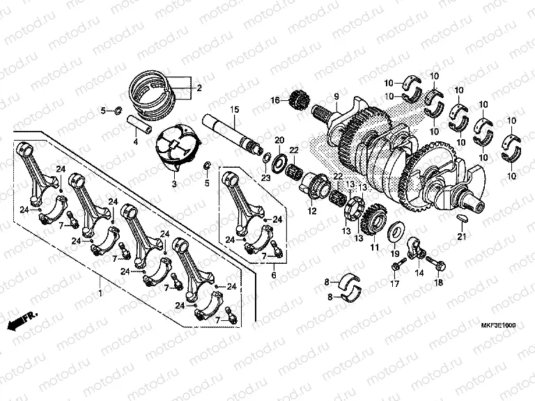 E-16 CRANKSHAFT / PISTON