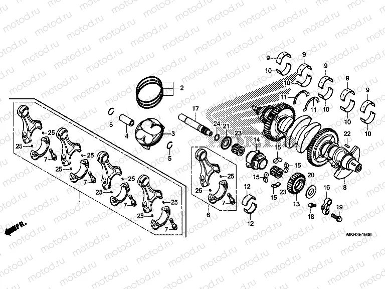 E-16 CRANKSHAFT & PISTON