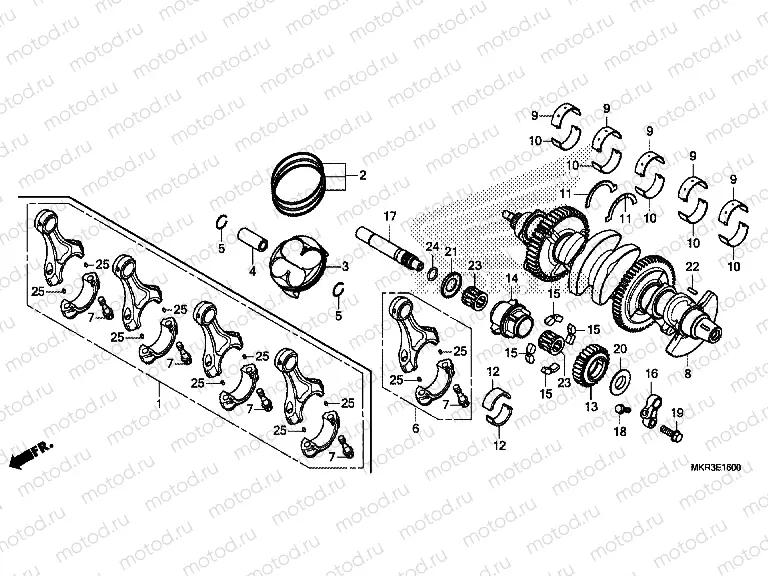 E-16 CRANKSHAFT & PISTON