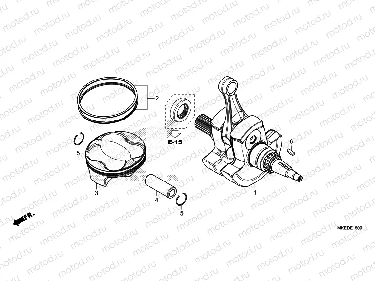 E-16 CRANKSHAFT & PISTON