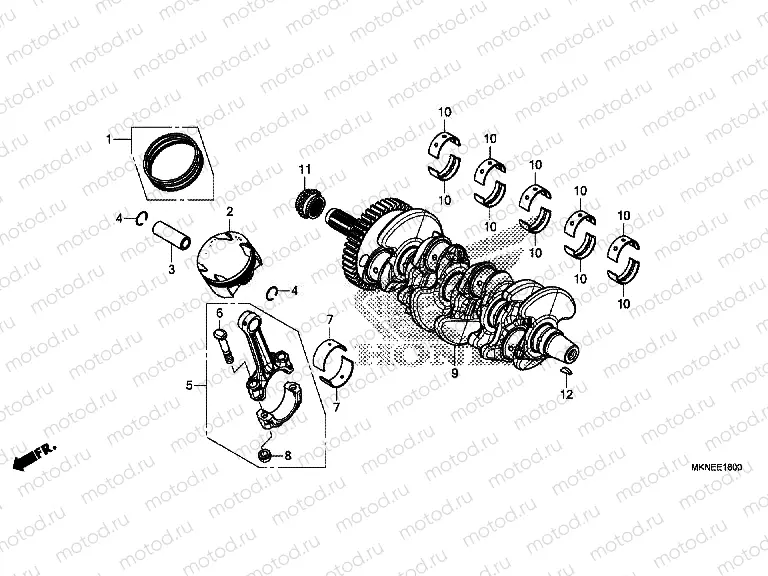 E-16 CRANKSHAFT / PISTON