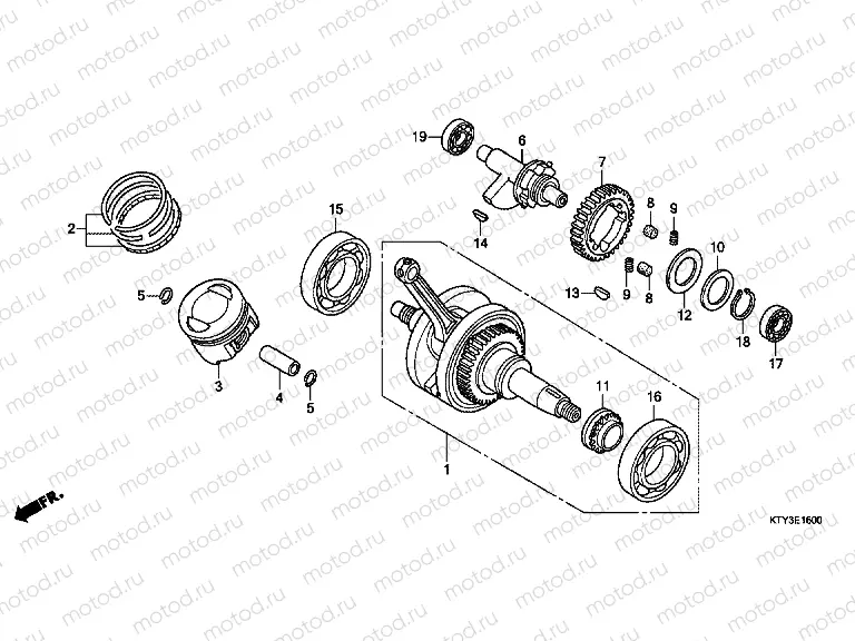 E-16 CRANKSHAFT / PISTON