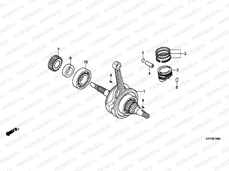E-16 CRANKSHAFT / PISTON