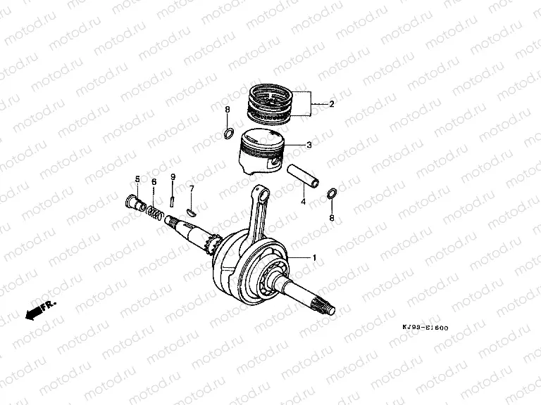 E-16 CRANKSHAFT / PISTON