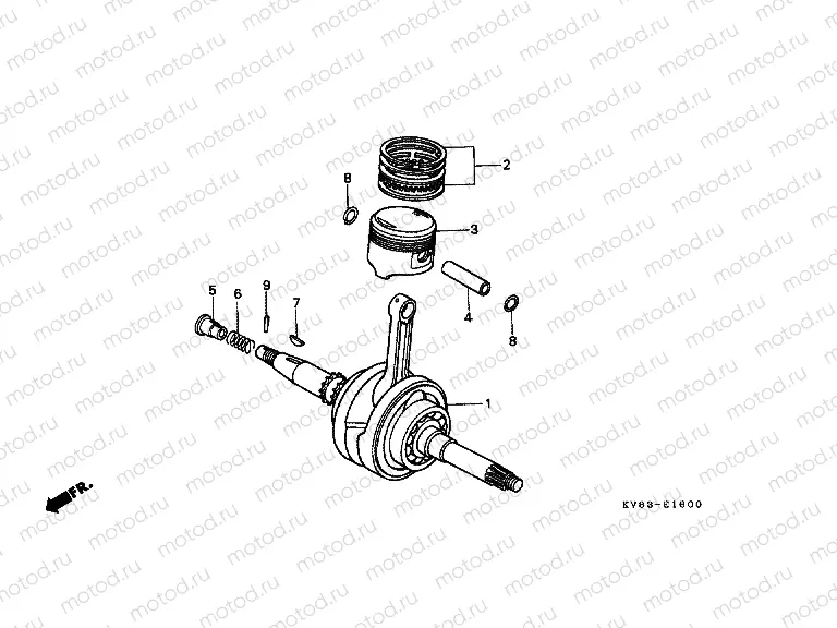 E-16 CRANKSHAFT / PISTON
