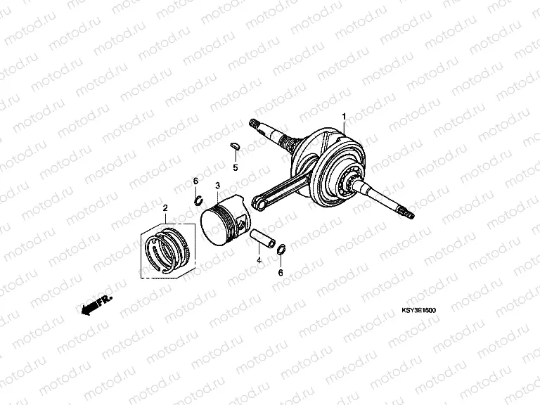 E-16 CRANKSHAFT / PISTON