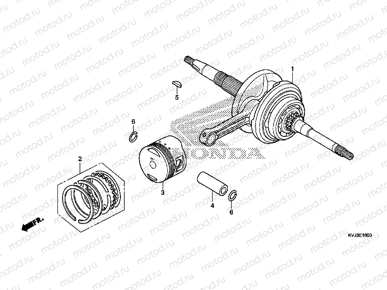 E-16 CRANKSHAFT / PISTON