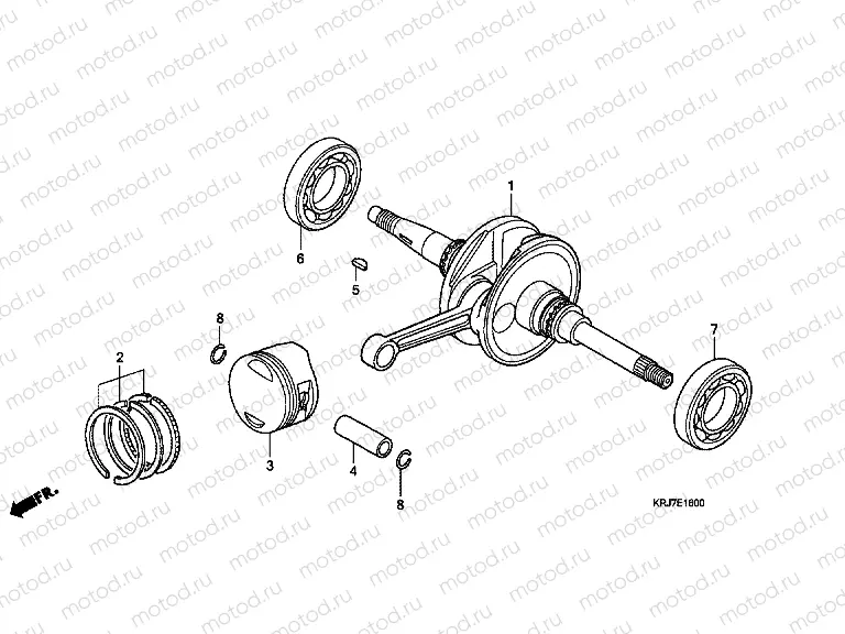 E-16 CRANKSHAFT / PISTON