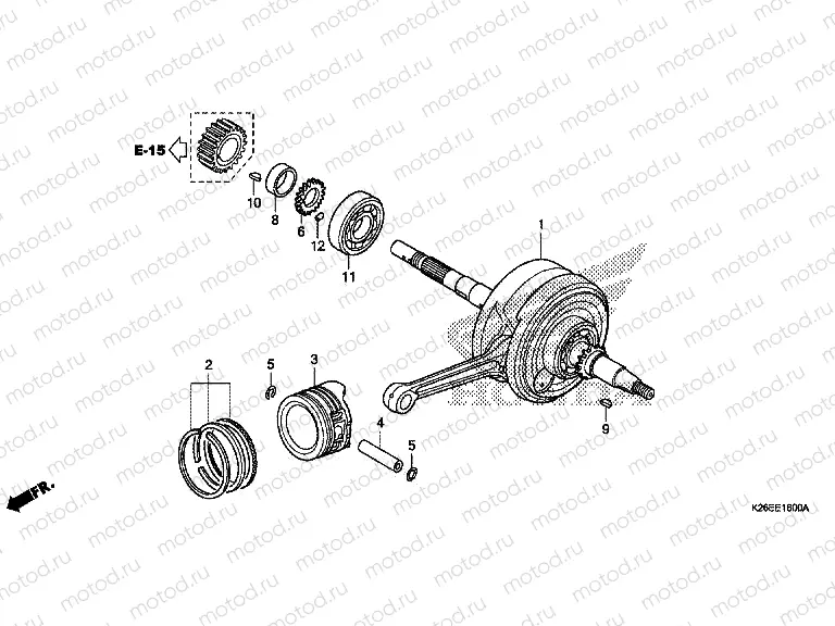 E-16 CRANKSHAFT / PISTON