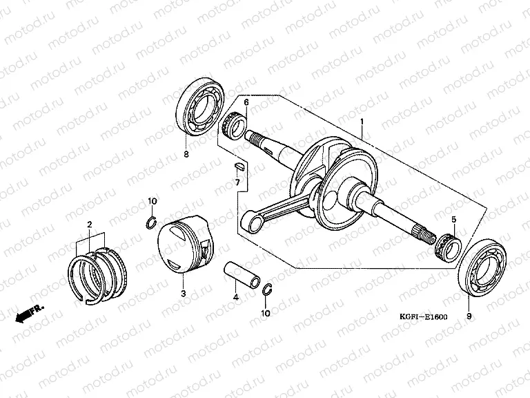E-16 CRANKSHAFT / PISTON