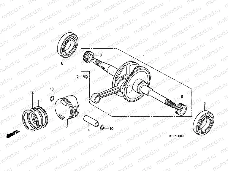 E-16 CRANKSHAFT / PISTON