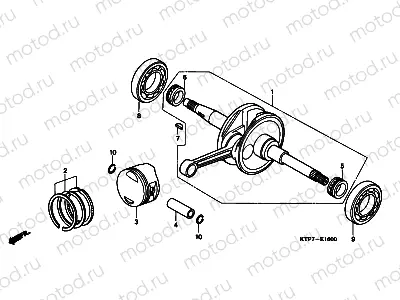 E-16 CRANKSHAFT / PISTON