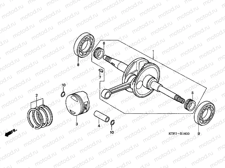 E-16 CRANKSHAFT / PISTON