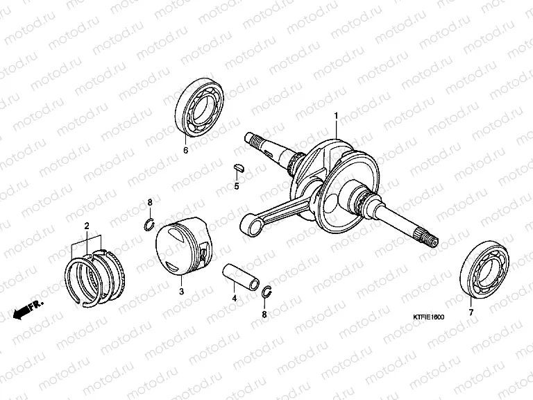 E-16 CRANKSHAFT / PISTON