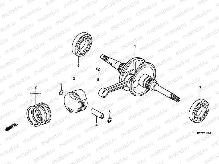 E-16 CRANKSHAFT / PISTON