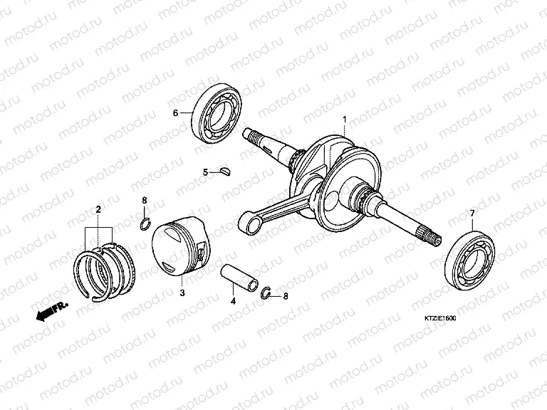 E-16 CRANKSHAFT / PISTON