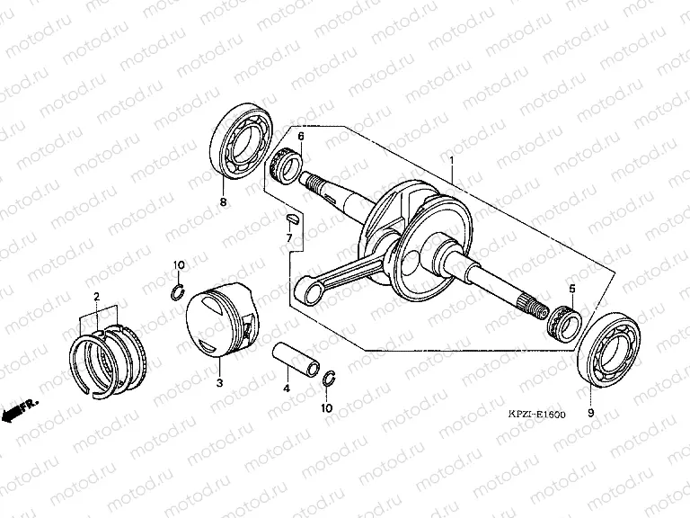 E-16 CRANKSHAFT / PISTON