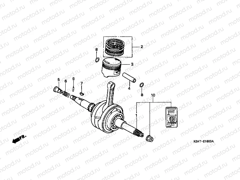 E-16 CRANKSHAFT / PISTON