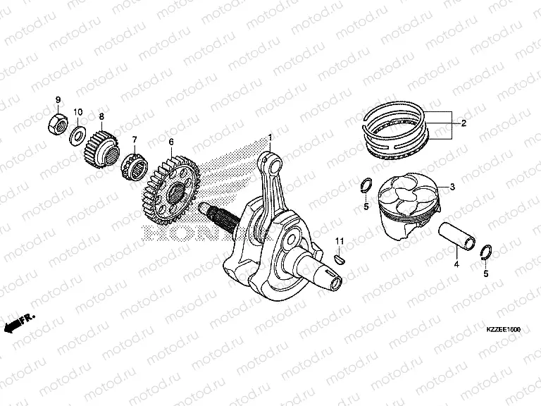 E-16 CRANKSHAFT / PISTON