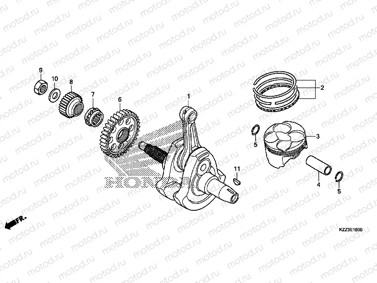 E-16 CRANKSHAFT / PISTON