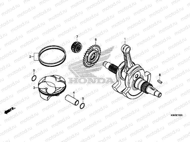 E-16 CRANKSHAFT & PISTON