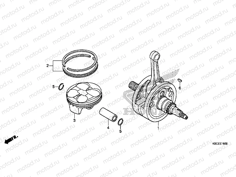 E-16 CRANKSHAFT / PISTON