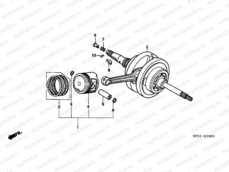 E-16 CRANKSHAFT / PISTON