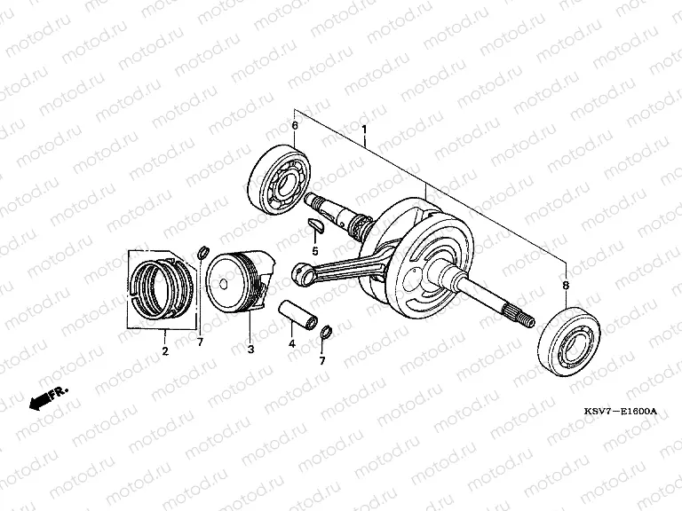 E-16 CRANKSHAFT / PISTON