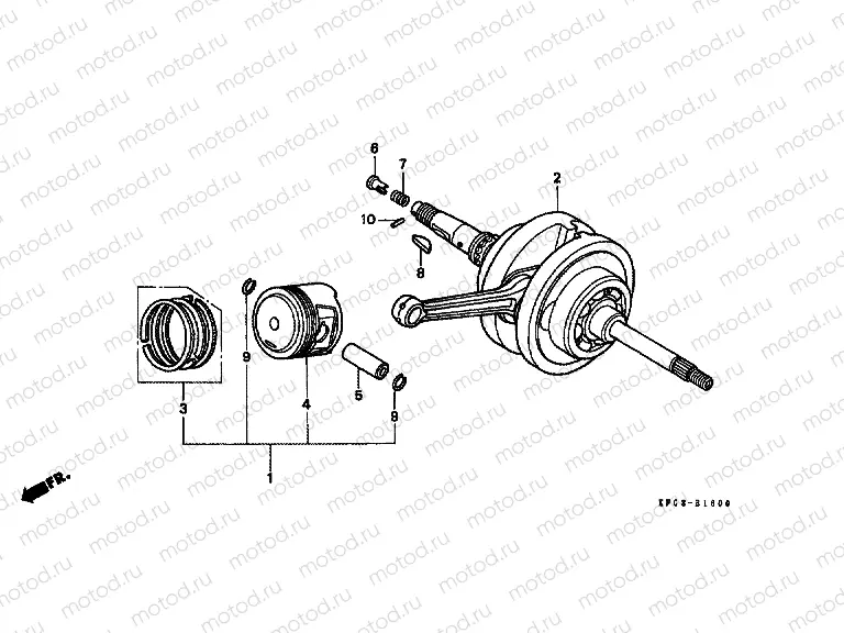 E-16 CRANKSHAFT / PISTON