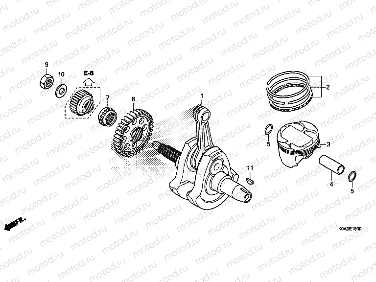 E-16 CRANKSHAFT & PISTON