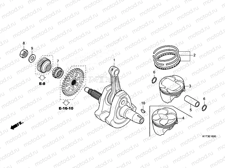 E-16 CRANKSHAFT & PISTON