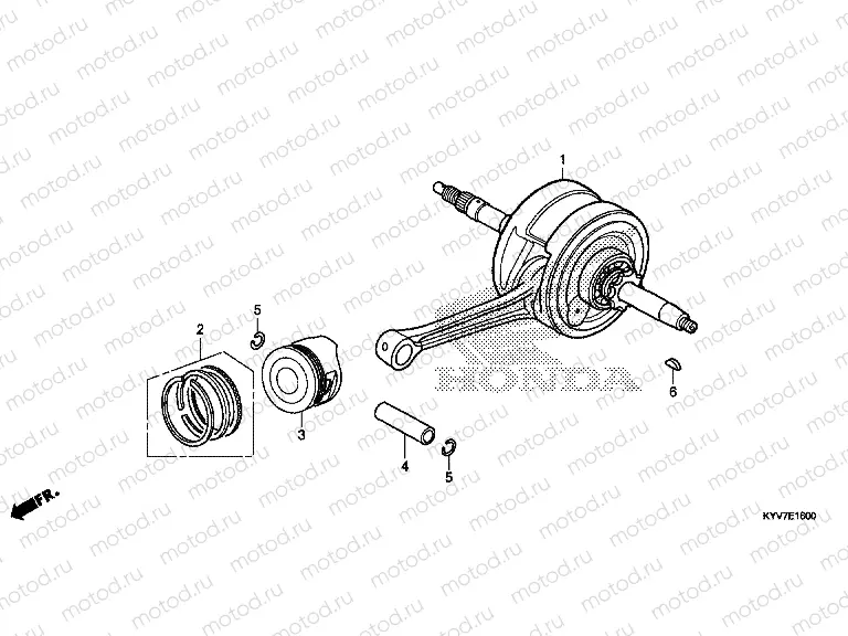 E-16 CRANKSHAFT / PISTON